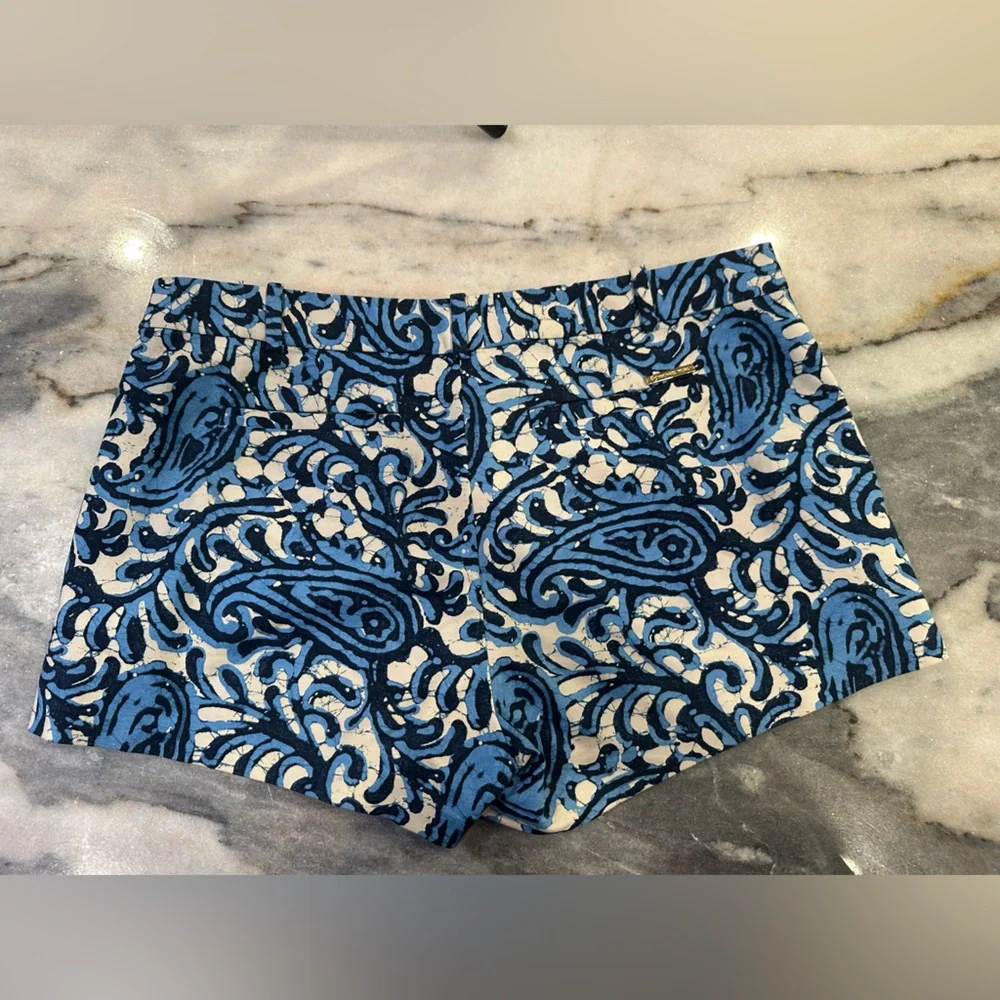 EUC‎ Michael Kors Size 8 Blue and White High Waist Shorts
